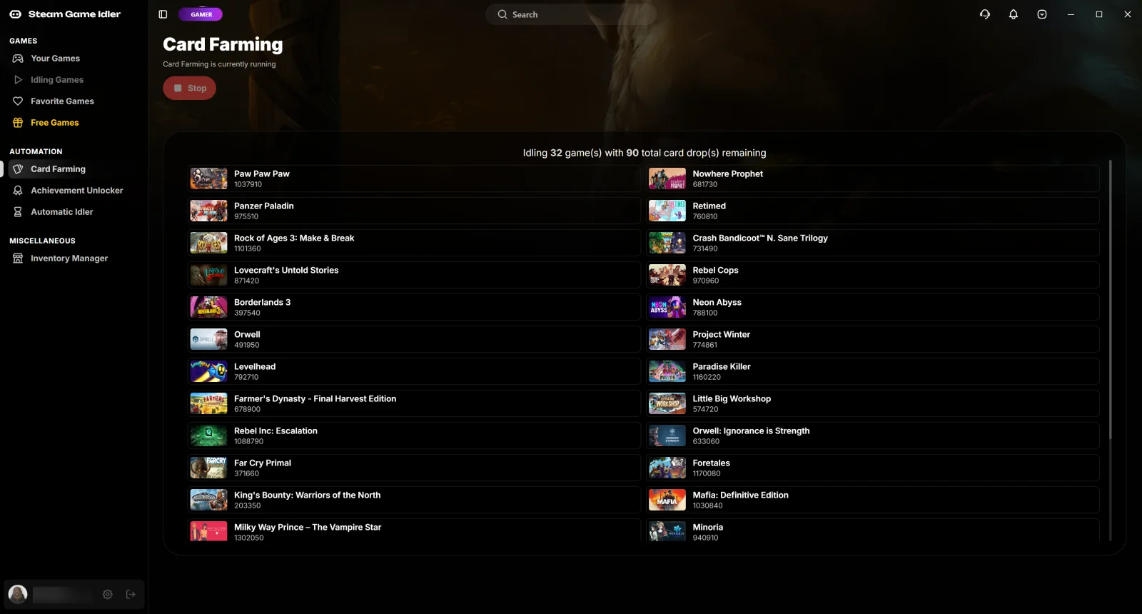 Card Farming screenshot